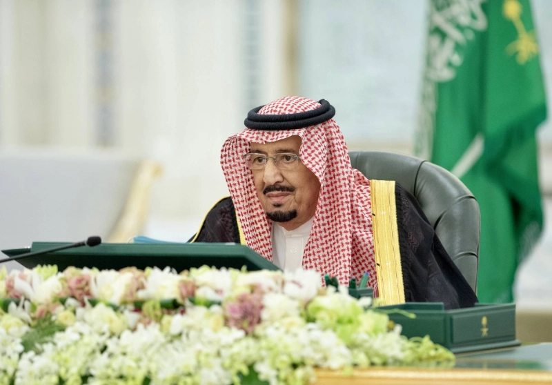 خادم الحرمين لدى ترؤسه جلسة مجلس الوزراء (واس)