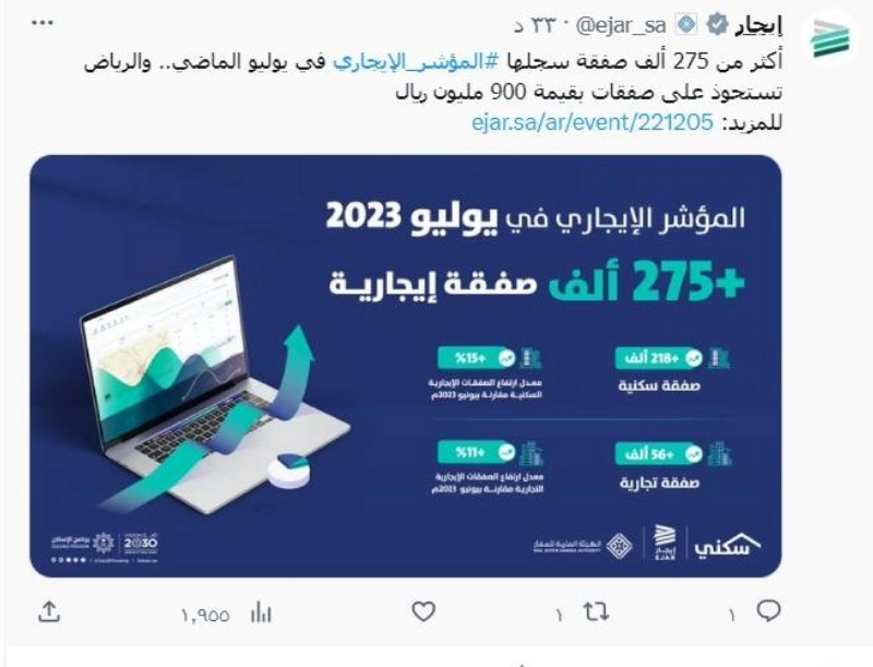 تغريدة موقع إيجار