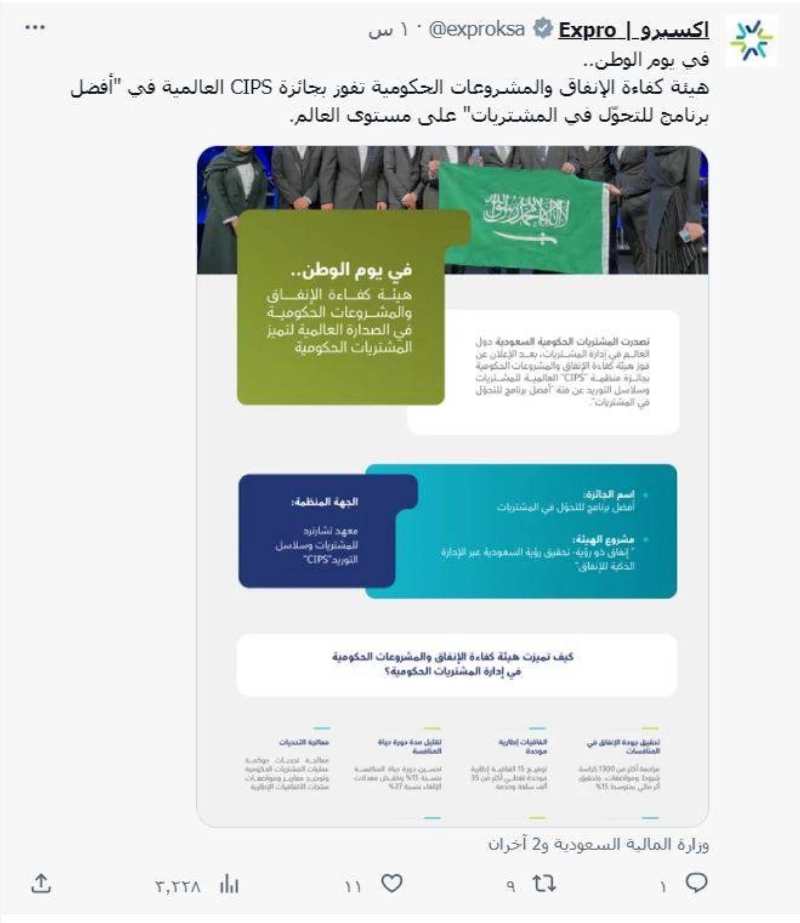تغريدة هيئة كفاءة الإنفاق