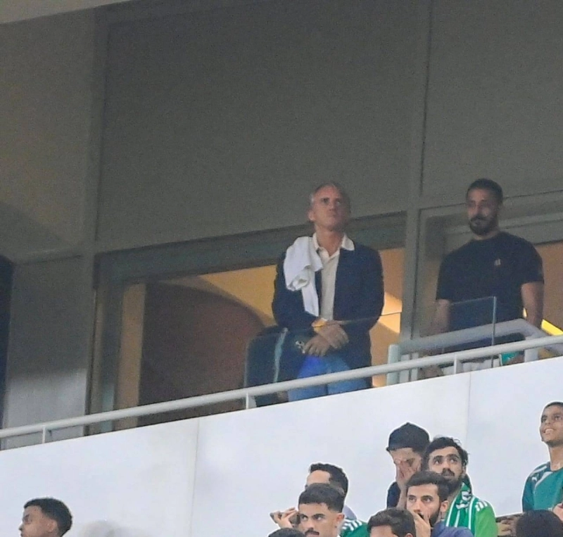 مانشيني خلال تدريبات الأخضر في نيوكاسل