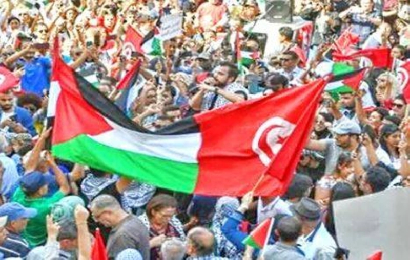 مظاهرة تونسية داعمة لفلسطين (مكة)