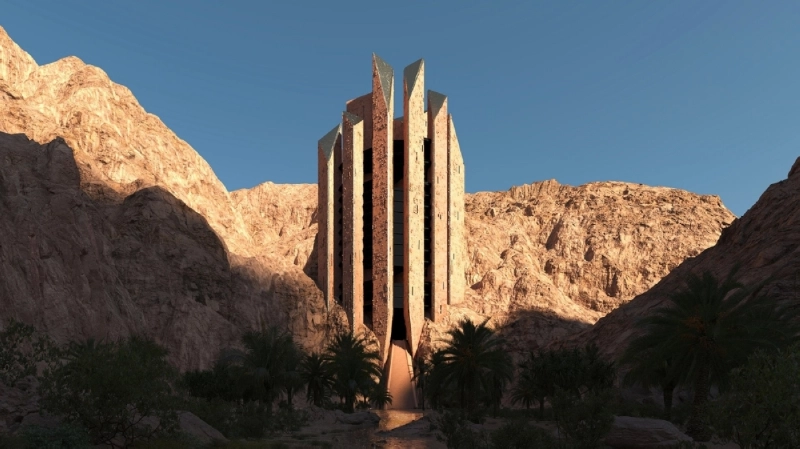 الفندق الذي يقع على مرتفع صخري في ليجا بنيوم