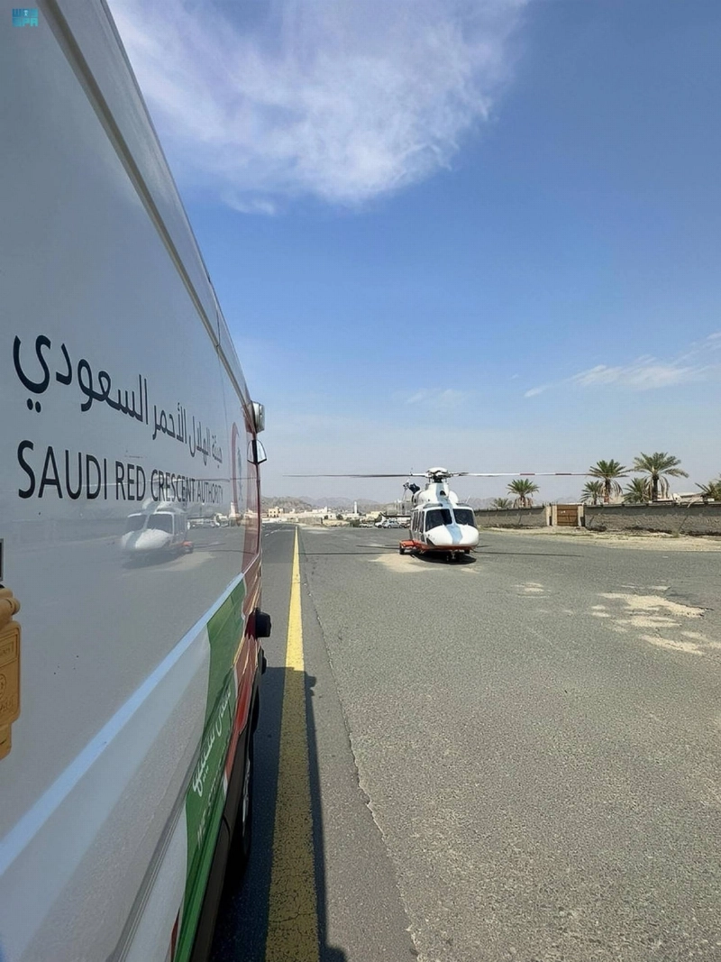 الإسعاف الجوي خلال مباشرة الحالة (مكة)