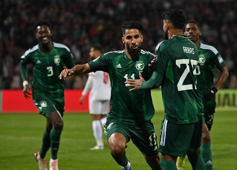 فرحة الشهري بعد تسجيله الهدف الثاني