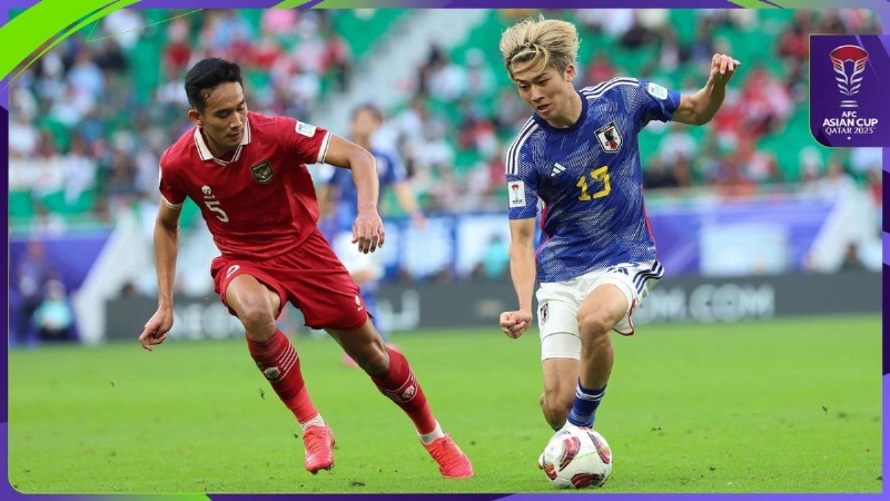 جانب من مباراة اليابان وإندونيسيا