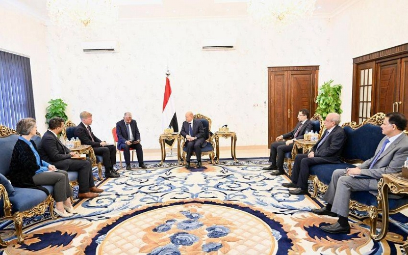 العليمي خلال لقاء المبعوث الأممي