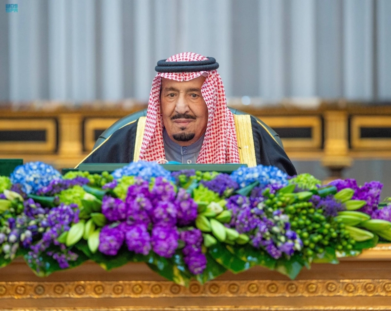 خادم الحرمين لدى ترؤسه جلسة مجلس الوزراء (واس)