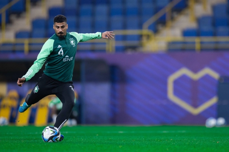علي لاجامي خلال تدريبات الأخضر