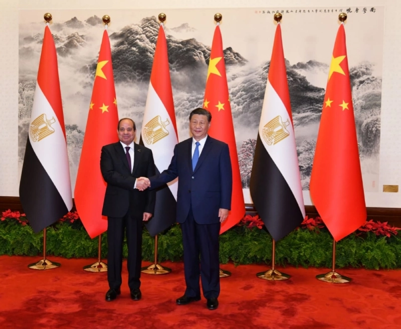 لقاء السيسي مع الرئيس الصيني في بكين