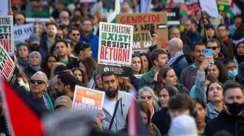 مظاهرة مناصرة لفلسطين في أوروبا (مكة)