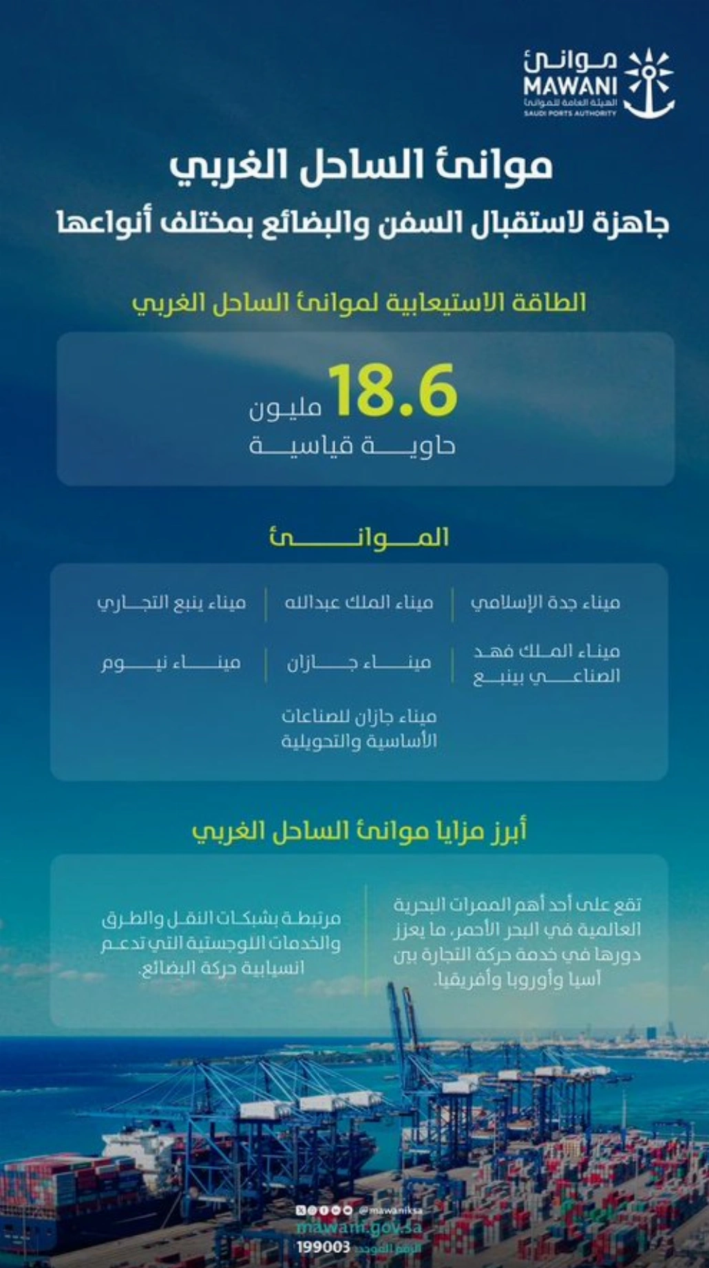 موانئ الساحل الغربي تؤكد جاهزيتها لاستقبال السفن والبضائع