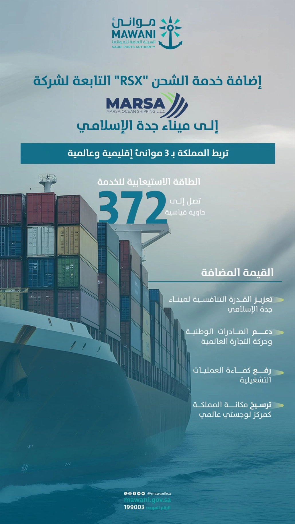 تابعة لشركة "Marsa Ocean Shipping"