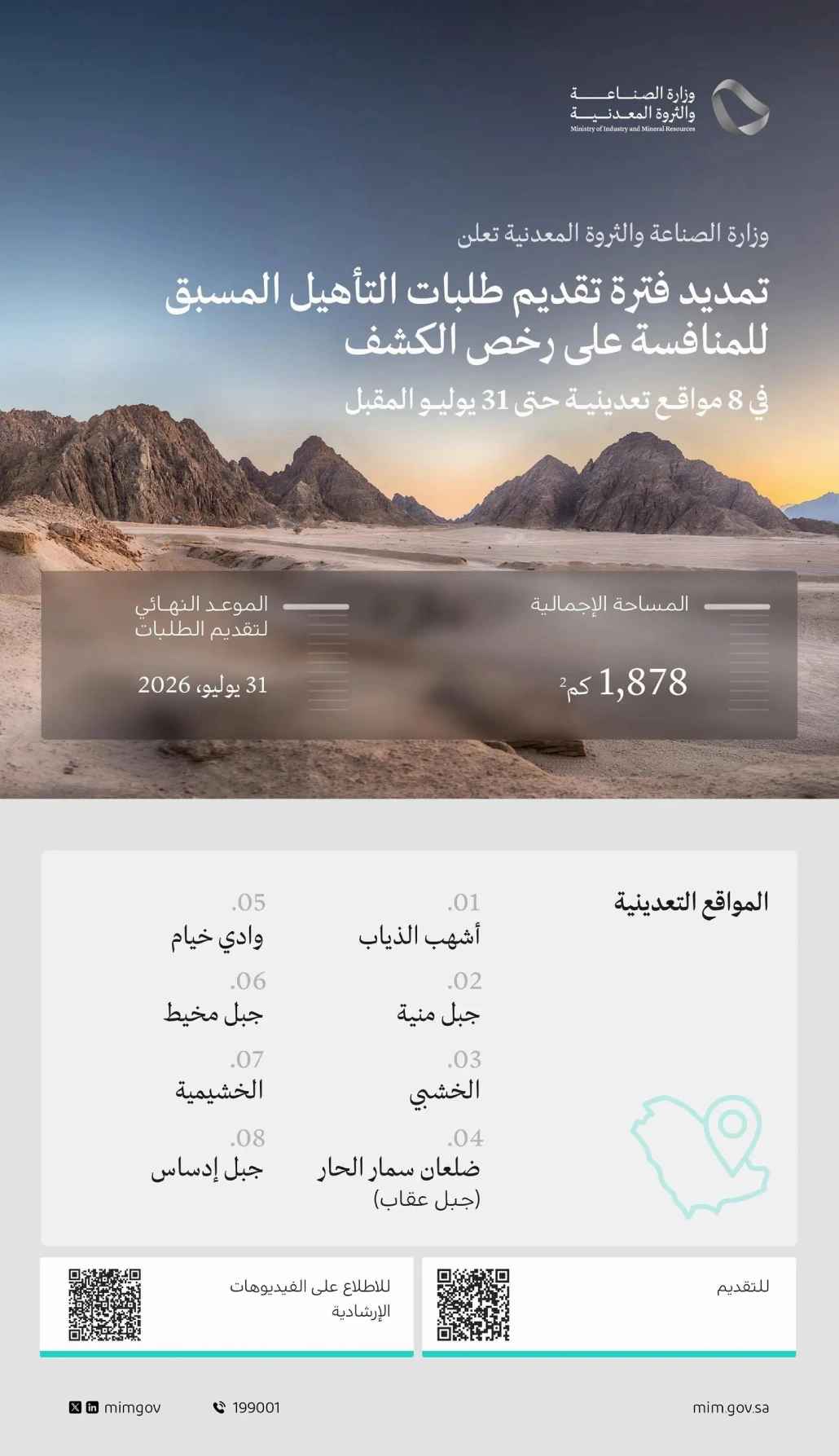 تمديد فترة تقديم طلبات التأهيل المسبق