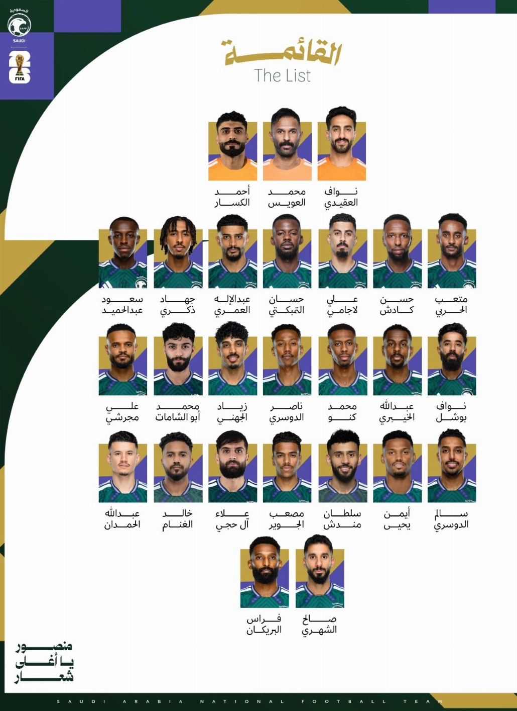 دونيس يعلن القائمة النهائية للأخضر في كأس العالم