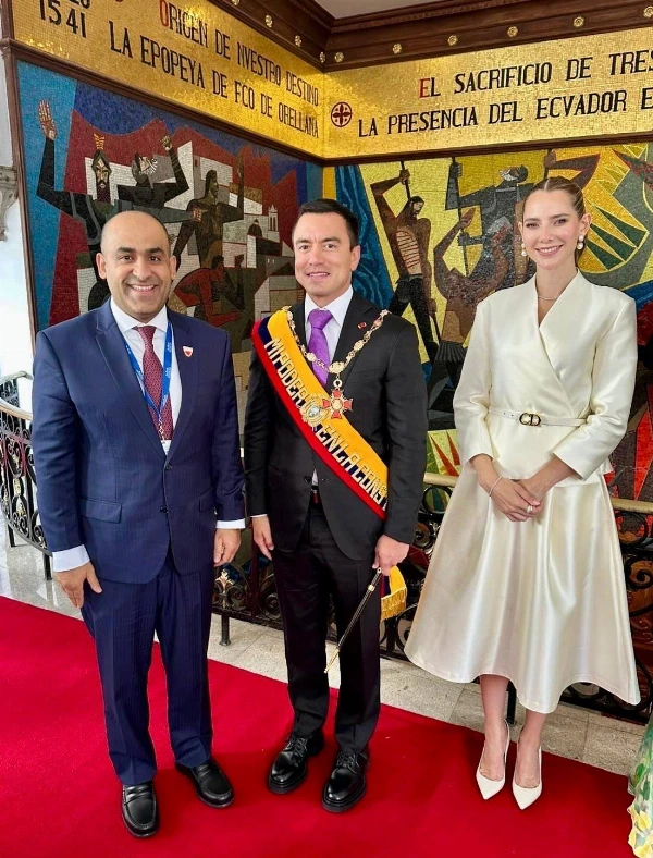 سفير البحرين لدى جمهورية الإكوادور والمقيم في برازيليا يشارك في مراسم التنصيب الرئاسية لرئيس جمهورية الإكوادور
