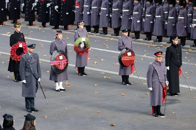 Britain's Prince William, Prince of Wales (second left), King Charles III (second right) and Prince Edward, Duke of Edinburgh (right) attend the Remembrance Sunday ceremony at the Cenotaph on Whitehall in central London Sunday. Britain's Prince William, Prince of Wales (second left), King Charles III (second right) and Prince Edward, Duke of Edinburgh (right) attend the Remembrance Sunday ceremony at the Cenotaph on Whitehall in central London Sunday.