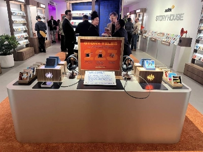 Customers shop at the Audible Story House in New York, on April 30, 2026. The pop-up store labeled as a "bookless bookstore" is dedicated to audiobooks. (Photo by Thomas URBAIN / AFP) Customers shop at the Audible Story House in New York, on April 30, 2026. The pop-up store labeled as a "bookless bookstore" is dedicated to audiobooks. (Photo by Thomas URBAIN / AFP)