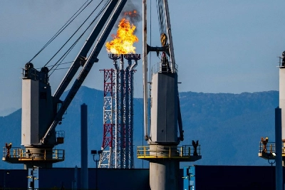 A flare stack at the LNG Canada facility in Kitimat, British Columbia. Canada has reached a deal to supply Germany with liquefied natural gas from a planned facility on the west coast, a boost for Prime Minister Mark Carney, who wants to double the country’s exports to non-US markets. A flare stack at the LNG Canada facility in Kitimat, British Columbia. Canada has reached a deal to supply Germany with liquefied natural gas from a planned facility on the west coast, a boost for Prime Minister Mark Carney, who wants to double the country’s exports to non-US markets.