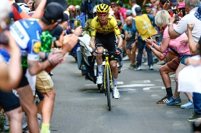 Team Visma Lease a Bike US rider Sepp Kuss cycles in a lone breakaway in the final ascent to win the 19th stage of the Giro d'Italia 2026 - Tour of Italy cycling race between Feltre and Alleghe, Italy, on May 29, 2026. (AFP) Team Visma Lease a Bike US rider Sepp Kuss cycles in a lone breakaway in the final ascent to win the 19th stage of the Giro d'Italia 2026 - Tour of Italy cycling race between Feltre and Alleghe, Italy, on May 29, 2026. (AFP)