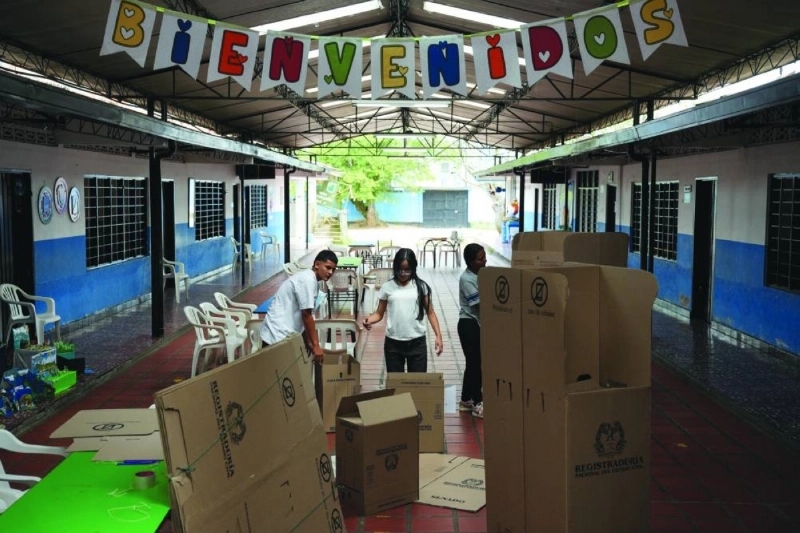 Staff of the National Electoral Registry prepare voting materials for the first round of the presidential election to be held on May 31, in Santander de Quilichao, Colombia, May 30, 2026. REUTERS/Jair F. Coll Staff of the National Electoral Registry prepare voting materials for the first round of the presidential election to be held on May 31, in Santander de Quilichao, Colombia, May 30, 2026. REUTERS/Jair F. Coll