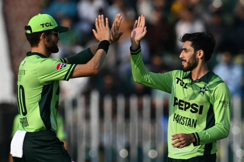Spinner Arafat Minhas (right) and Pakistan's captain Shaheen Shah Afridi celebrate after the dismissal of Australia's Cameron Green during the first one-day international (ODI) at the Rawalpindi Cricket Stadium in Rawalpindi on May 30, 2026. (AFP) Spinner Arafat Minhas (right) and Pakistan's captain Shaheen Shah Afridi celebrate after the dismissal of Australia's Cameron Green during the first one-day international (ODI) at the Rawalpindi Cricket Stadium in Rawalpindi on May 30, 2026. (AFP)