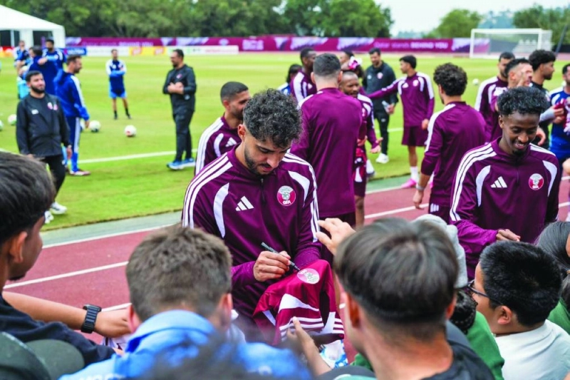Qatar players drew warm reception from fans during the open training session in Santa Barbara, California. Qatar players drew warm reception from fans during the open training session in Santa Barbara, California.