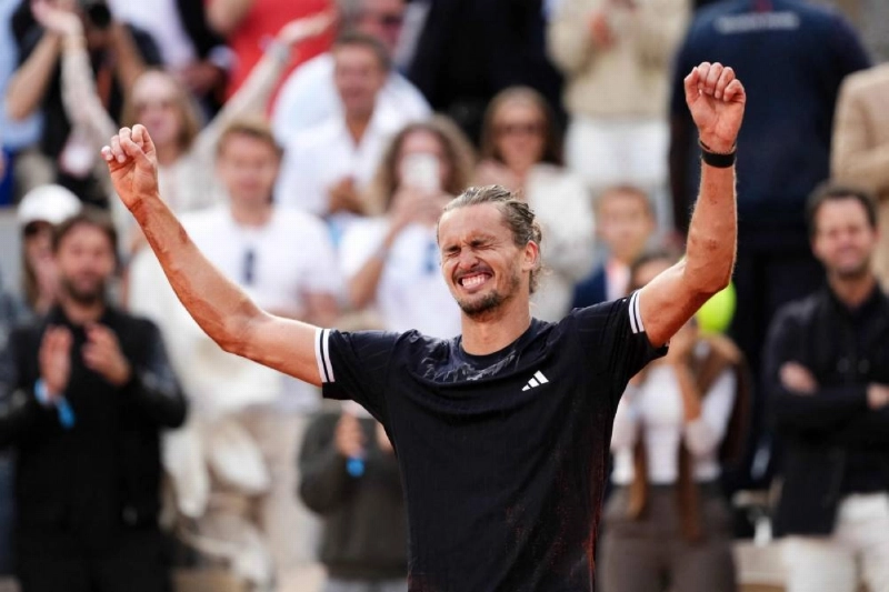Germany's Alexander Zverev celebrates after winning the French Open final against Italy's Flavio Cobolli at the Roland-Garros Complex in Paris on June 7, 2026. (AFP) Germany's Alexander Zverev celebrates after winning the French Open final against Italy's Flavio Cobolli at the Roland-Garros Complex in Paris on June 7, 2026. (AFP)