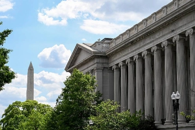 The US Treasury Department in Washington, DC. Treasuries erased declines that pushed the two-year note’s yield to a new 2026 high as the market responded to oil-price fluctuations caused by the US war on Iran. The US Treasury Department in Washington, DC. Treasuries erased declines that pushed the two-year note’s yield to a new 2026 high as the market responded to oil-price fluctuations caused by the US war on Iran.