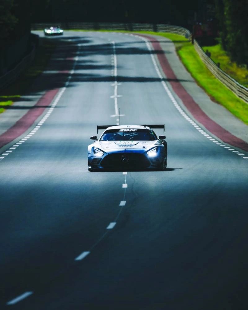 Qatari driver Abdulla al-Khelaifi drives an LMGT3 Mercedes-AMG during a practice session in Le Mans, France.
Qatari driver Abdulla al-Khelaifi drives an LMGT3 Mercedes-AMG during a practice session in Le Mans, France.
