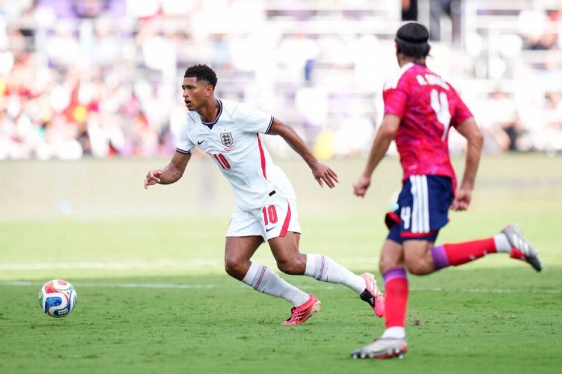 Jude Bellingham of England runs with the ball during the International friendly against Costa Rica at Inter&Co Stadium on June 10, 2026 in Orlando, Florida. (AFP) Jude Bellingham of England runs with the ball during the International friendly against Costa Rica at Inter&Co Stadium on June 10, 2026 in Orlando, Florida. (AFP)