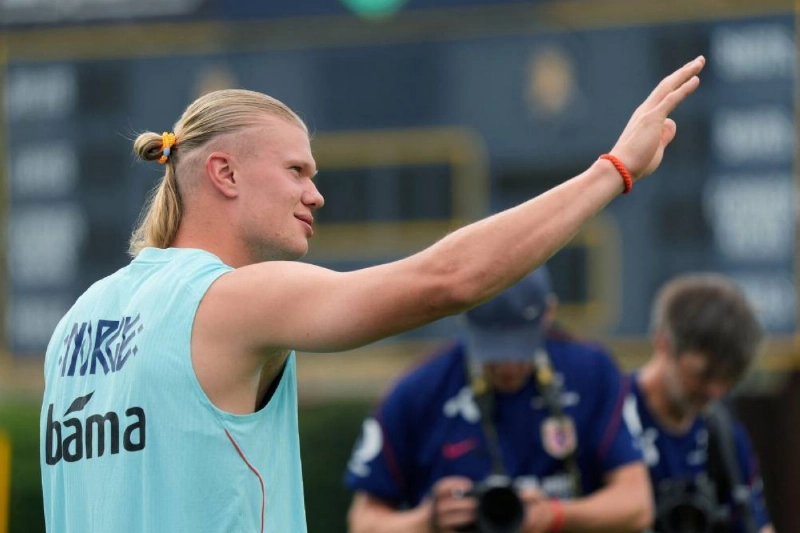 Norway's Erling Haaland during training at UNC Greensboro, Greensboro, North Carolina, United States. (Reuters) Norway's Erling Haaland during training at UNC Greensboro, Greensboro, North Carolina, United States. (Reuters)