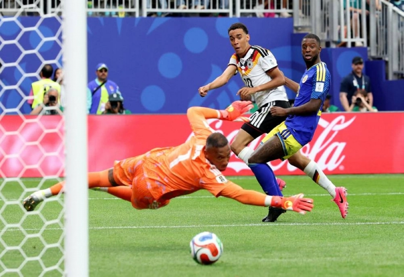 Germany's Jamal Musiala scores against Curacao in Houston, Texas. (AFP) Germany's Jamal Musiala scores against Curacao in Houston, Texas. (AFP)