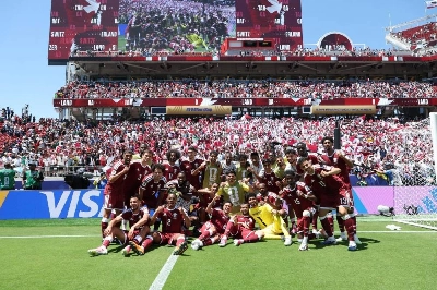 Qatar players celebrate after showing remarkable resilience to secure a hard-fought 1-1 draw against Switzerland at the San Francisco Bay Area Stadium on Saturday. Qatar players celebrate after showing remarkable resilience to secure a hard-fought 1-1 draw against Switzerland at the San Francisco Bay Area Stadium on Saturday.