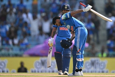 India's captain Shubman Gill celebrates after scoring a century (100 runs) during the second one-day international against Afghanistan at the Ekana Cricket Stadium in Lucknow on June 17, 2026. (AFP) India's captain Shubman Gill celebrates after scoring a century (100 runs) during the second one-day international against Afghanistan at the Ekana Cricket Stadium in Lucknow on June 17, 2026. (AFP)