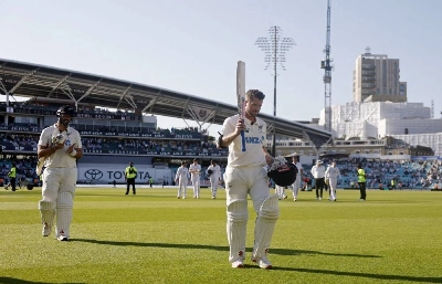 New Zealand's Henry Nicholls walks off after the end of play for day 3 of the second Test against England at the Oval, London, Britain, on June 19, 2026. (Reuters) New Zealand's Henry Nicholls walks off after the end of play for day 3 of the second Test against England at the Oval, London, Britain, on June 19, 2026. (Reuters)