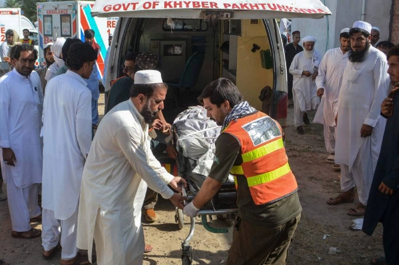 Volunteers transfer the body of a victim, killed in twin roadside blasts, to a hospital in Bannu on June 20, 2026. Twin roadside blasts killed at least seven people in Pakistan's northwest Khyber Pakhtunkhwa province, police said on June 20.
PHOTO: Karim ULLAH / AFP Volunteers transfer the body of a victim, killed in twin roadside blasts, to a hospital in Bannu on June 20, 2026. Twin roadside blasts killed at least seven people in Pakistan's northwest Khyber Pakhtunkhwa province, police said on June 20.
PHOTO: Karim ULLAH / AFP
