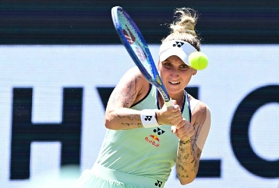 Czech Republic's Marketa Vondrousova plays the ball to China's Wang Xinyu during the Berlin Open on June 22, 2025. Vondrousova, a former world number six and 2023 Wimbledon champion, has been handed a four-year suspension for refusing an out-of-competition doping test at her home, the International Tennis Integrity Agency said on Monday. (AFP) Czech Republic's Marketa Vondrousova plays the ball to China's Wang Xinyu during the Berlin Open on June 22, 2025. Vondrousova, a former world number six and 2023 Wimbledon champion, has been handed a four-year suspension for refusing an out-of-competition doping test at her home, the International Tennis Integrity Agency said on Monday. (AFP)