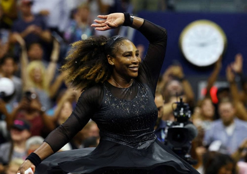 Serena Williams of the U.S. celebrates winning her first round match against Montenegro's Danka Kovinic at the U.S. Open in Flushing Meadows, New York, United States, on August 29, 2022. (Reuters)
Serena Williams of the U.S. celebrates winning her first round match against Montenegro's Danka Kovinic at the U.S. Open in Flushing Meadows, New York, United States, on August 29, 2022. (Reuters)
