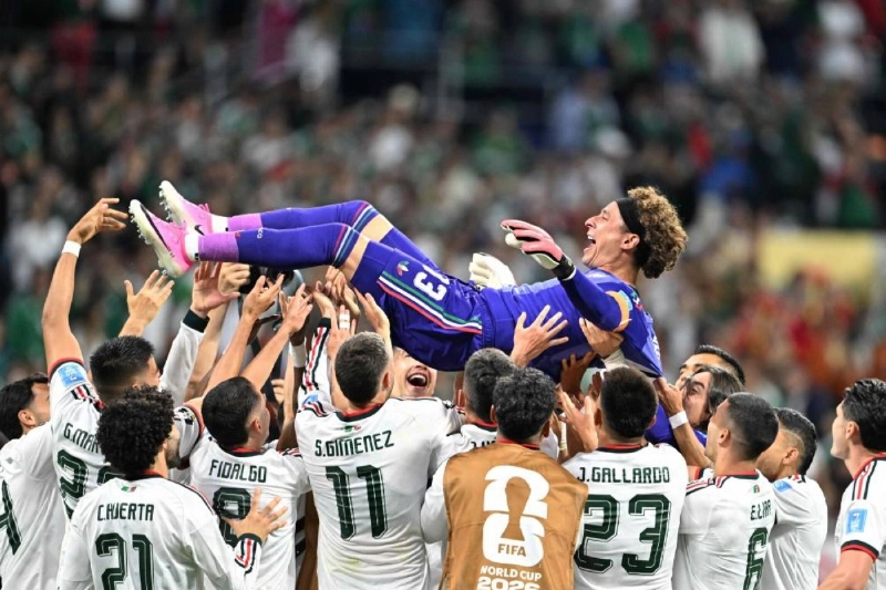 Mexico's players lift up goalkeeper Guillermo Ochoa after winning the World Cup Group A match against the Czech Republic in Mexico City on June 24, 2026. (AFP) Mexico's players lift up goalkeeper Guillermo Ochoa after winning the World Cup Group A match against the Czech Republic in Mexico City on June 24, 2026. (AFP)
