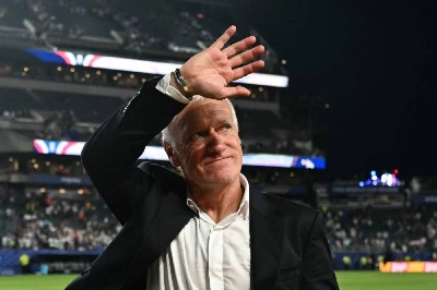 France’s head coach Didier Deschamps waves to fans after winning the World Cup Group I match against Iraq at the Philadelphia Stadium in Philadelphia on June 22, 2026. (AFP) France’s head coach Didier Deschamps waves to fans after winning the World Cup Group I match against Iraq at the Philadelphia Stadium in Philadelphia on June 22, 2026. (AFP)