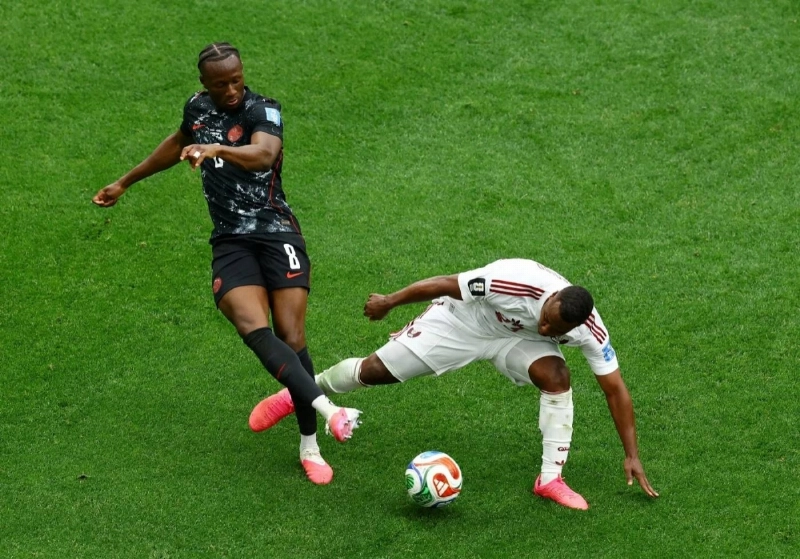 Midfielder Assim Madibo was sent off during Qatar's 6-0 defeat on June 18 following a foul which resulted in Canada's Ismael Kone sustaining a broken leg. Midfielder Assim Madibo was sent off during Qatar's 6-0 defeat on June 18 following a foul which resulted in Canada's Ismael Kone sustaining a broken leg.