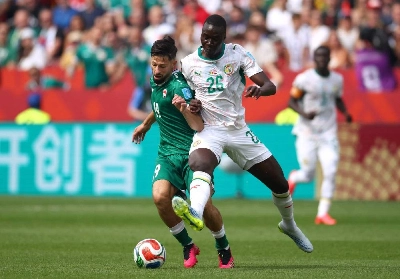 Iraq's Kevin Yakob (left) and Senegal's Pape Gueye battle for the ball in Toronto. (AFP) Iraq's Kevin Yakob (left) and Senegal's Pape Gueye battle for the ball in Toronto. (AFP)