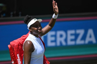 USA's Venus Williams waves to spectators after playing with Philippines' Alexandra Eala against Britain's Olivia Nicholls and Russia's Tereza Mihalikova during the women's doubles quarter-final match of the WTA 500 Bad Homburg Open tennis tournament in Bad Homburg, western Germany, on June 25, 2026. (AFP) USA's Venus Williams waves to spectators after playing with Philippines' Alexandra Eala against Britain's Olivia Nicholls and Russia's Tereza Mihalikova during the women's doubles quarter-final match of the WTA 500 Bad Homburg Open tennis tournament in Bad Homburg, western Germany, on June 25, 2026. (AFP)