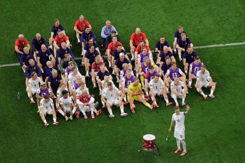 Norway's captain Martin Odegaard plays the drum as his team-mates do the viking row celebration after their win over Ivory Coast in Arlington, Texas. (AFP) Norway's captain Martin Odegaard plays the drum as his team-mates do the viking row celebration after their win over Ivory Coast in Arlington, Texas. (AFP)