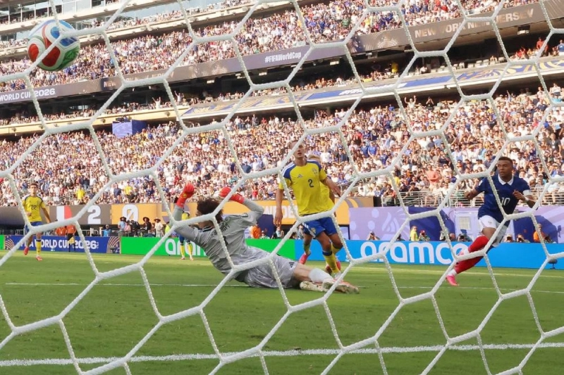 France’s forward Kylian Mbappe scores his team’s third goal during the 2026 World Cup round of 32 match against Sweden at the New York/New Jersey Stadium in East Rutherford on June 30, 2026. (AFP) France’s forward Kylian Mbappe scores his team’s third goal during the 2026 World Cup round of 32 match against Sweden at the New York/New Jersey Stadium in East Rutherford on June 30, 2026. (AFP)