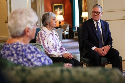 Britain's Prime Minister Keir Starmer attends a meeting with campaigners to discuss historical forced adoption, at Downing Street in London Thursday. (AFP) Britain's Prime Minister Keir Starmer attends a meeting with campaigners to discuss historical forced adoption, at Downing Street in London Thursday. (AFP)