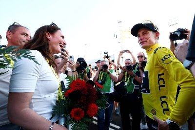 Team Visma | Lease a Bike's Jonas Vingegaard after stage 1 of the Tour de France in Barcelona on Saturday. (Reuters) Team Visma | Lease a Bike's Jonas Vingegaard after stage 1 of the Tour de France in Barcelona on Saturday. (Reuters)