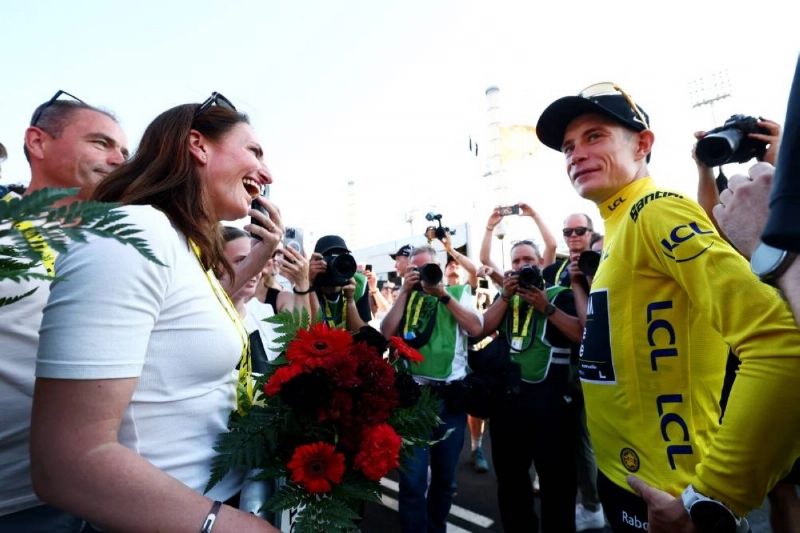 Team Visma | Lease a Bike's Jonas Vingegaard after stage 1 of the Tour de France in Barcelona on Saturday. (Reuters) Team Visma | Lease a Bike's Jonas Vingegaard after stage 1 of the Tour de France in Barcelona on Saturday. (Reuters)