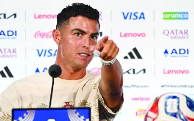 Portugal's forward Cristiano Ronaldo answers to journalists during a press conference at the Dallas Stadium in Arlington, Texas, on July 5, 2026, on the eve of the 2026 World Cup round of 16 match against Spain. (AFP) Portugal's forward Cristiano Ronaldo answers to journalists during a press conference at the Dallas Stadium in Arlington, Texas, on July 5, 2026, on the eve of the 2026 World Cup round of 16 match against Spain. (AFP)