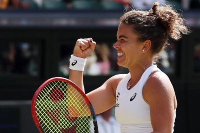 Italy's Jasmine Paolini celebrates beating Philippines' Alexandra Eala during their round of 16 match on the eighth day of the 2026 Wimbledon Championships at The All England Lawn Tennis and Croquet Club in Wimbledon, southwest London, on July 6, 2026. (AFP) Italy's Jasmine Paolini celebrates beating Philippines' Alexandra Eala during their round of 16 match on the eighth day of the 2026 Wimbledon Championships at The All England Lawn Tennis and Croquet Club in Wimbledon, southwest London, on July 6, 2026. (AFP)